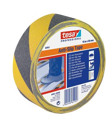 TESA CINTA ANTIDESLIZANTE PROF. 15MX50 NEGRA/AMAR.