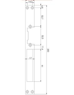 CERRADURA ELEC.54 AbF/M 8-12 AC/DC LARGA GRIS 2