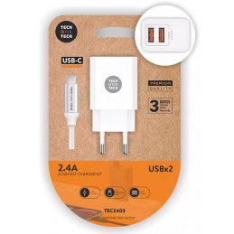 CARGADOR DOBLE BLANCO+CABLE...