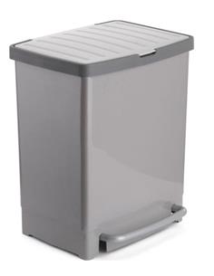 CUBO PEDAL 25 L.RECICLAJE 17+8 GRIS