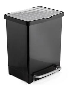 CUBO PEDAL 25 L.RECICLAJE 17+8 NEGRO